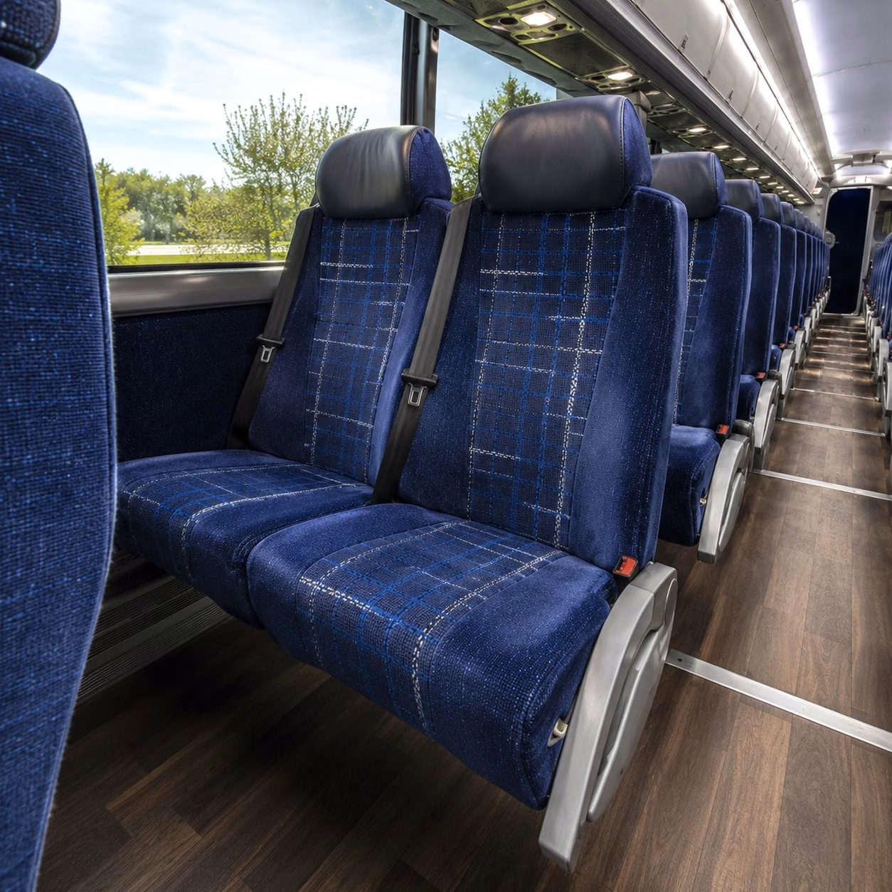 56 passenger charter bus inside